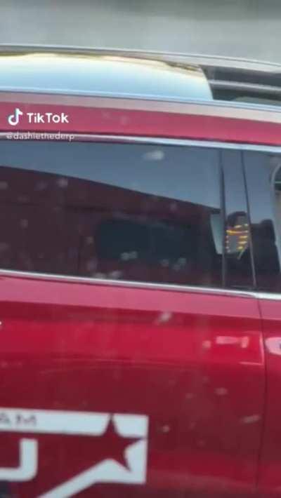 Girl caught playing with herself while driving