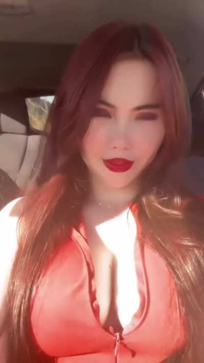 McKayla in red top in car - IG November 2025
