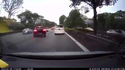 2 bikers hit Porsche 10 seconds apart