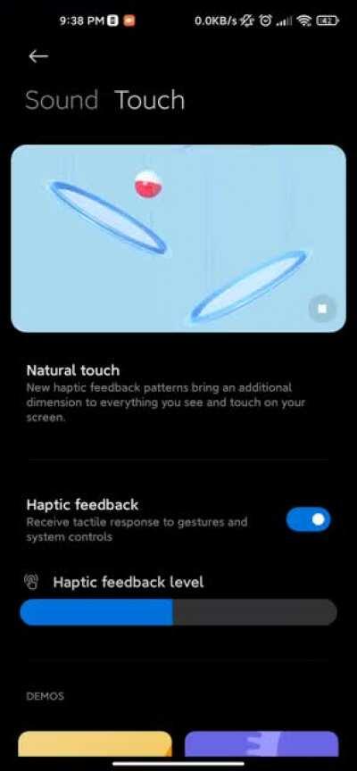 Xiaomi added realistic touch feedback demos in recent MIUI Beta version. This feature is limited to Mi 9 Pro 5G, Redmi K30S Ultra (Mi 10T/Pro), Mi 10 Ultra, Mi 10 Pro, Mi 10 and Mi 11.
