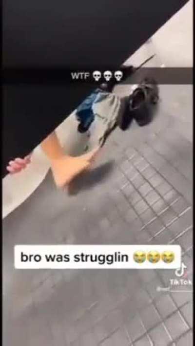 Bro's struggling real hard