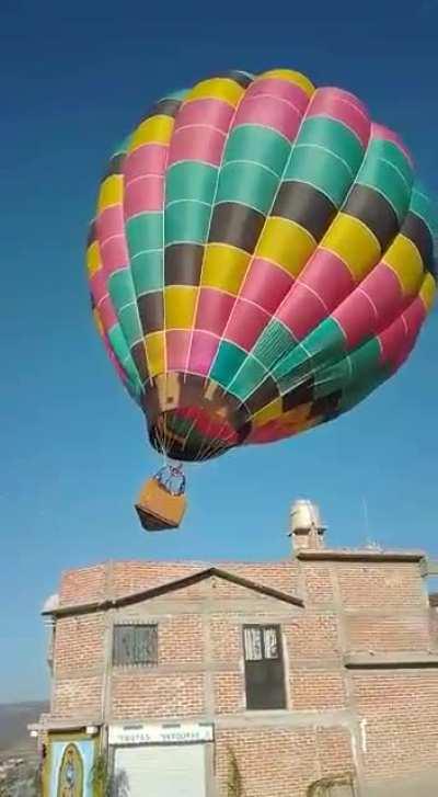 WCGW flying low on a hot air balloon