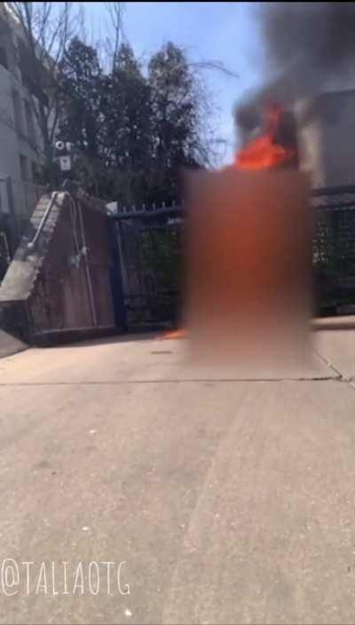 To stop a person setting fire to himself by using a gun