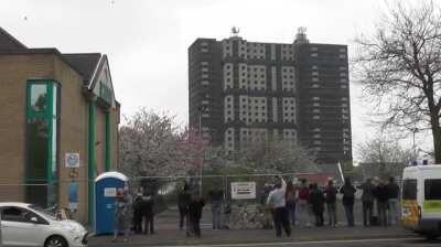 Filming a demolition