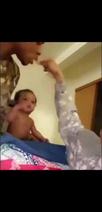 Now this baby's going to grow up with trust issues