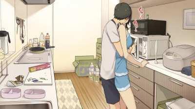 The morning when I help my girlfriend to make lunch