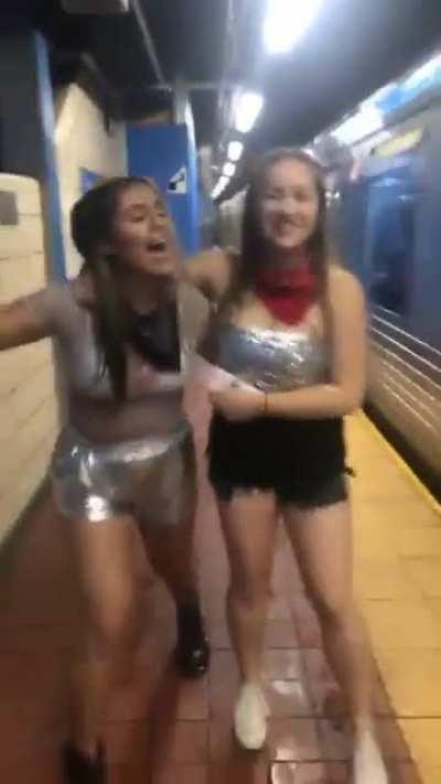 Drunk Girls on the Platform
