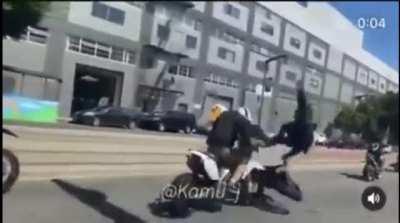 Doing a blind wheelie