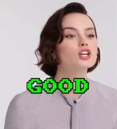 Some reaction gif I found. Daisy Ridley is really putting all her acting ability into this one.