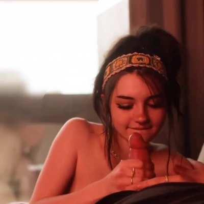 Cute girl giving blowjob