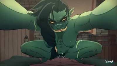 Orc Woman Riding (Derpixon)