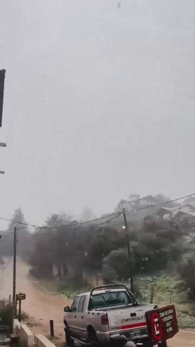 Primera nevada en La Cumbrecita, Córdoba