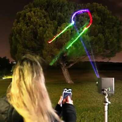 This laser projector connects to your phone