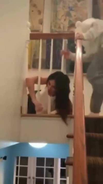 No age is immune to the banister