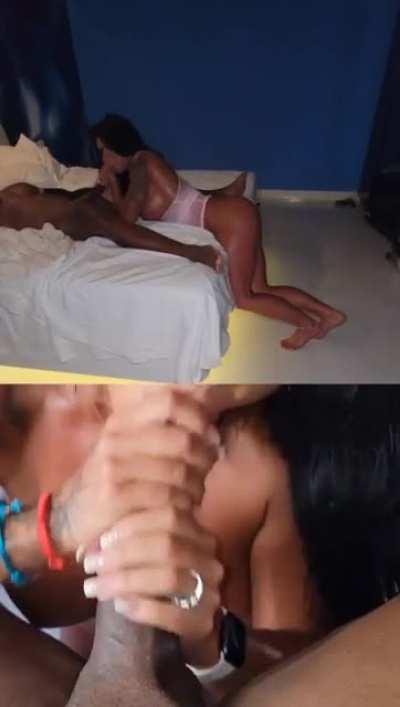 My husband's view as he jerks off VS My Bulls view