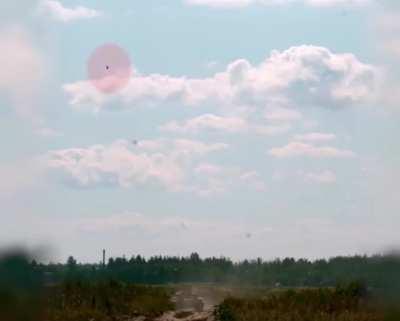 PTKM-1R top-attack anti-vehicle mine during trials