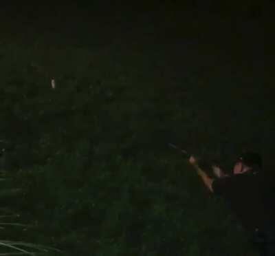 WCGW shooting with a harpoon gun