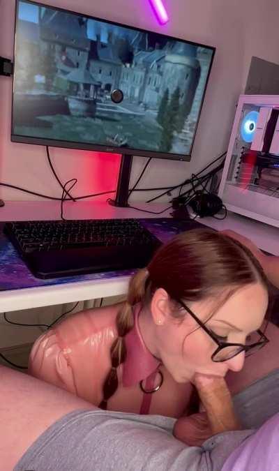 Sucking his cock every chance I get