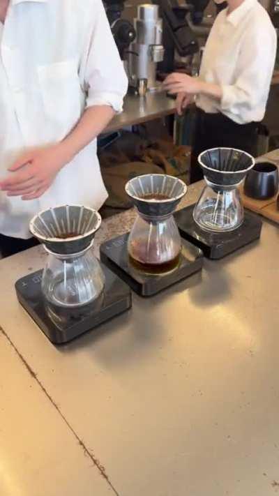 Request from yesterday: Pourover technique from head barista/roaster at Leaves in Tokyo.