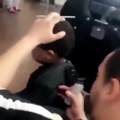 Kid wants his hair fucked up obviously.