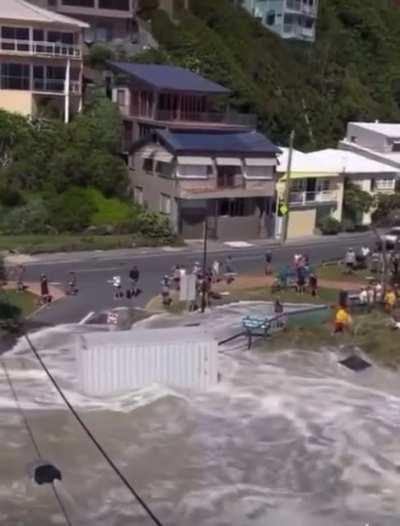 An interesting start to 2022 as tropical cyclone Seth sends beer crates into the ocean of south-east Queensland, Australia.
