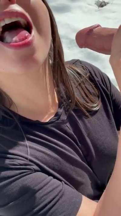 They say honey is good for a sore throat, I found cum to be a good alternative 🍯