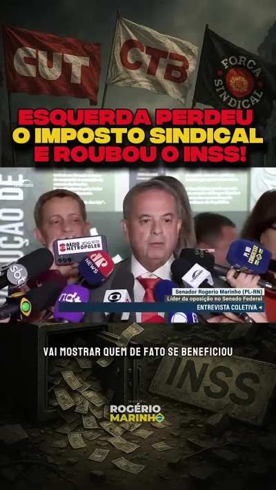 A esquerda aparelhou sindicatos para saquear o INSS. A CPMI vai seguir o dinheiro e expor ladrões!