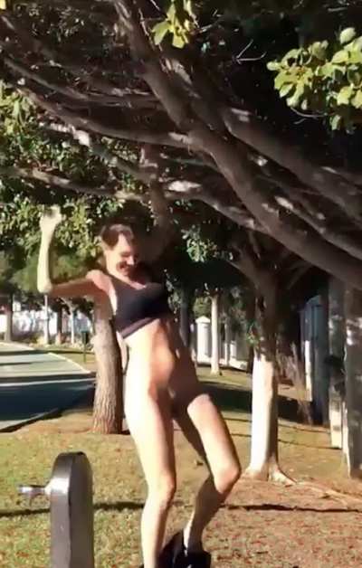 Pantsed while hanging from the tree