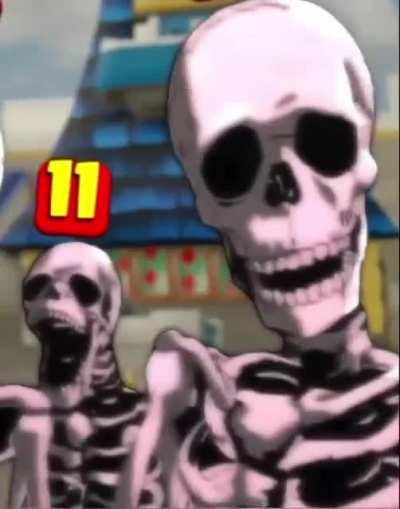 Skeleton army roasting hog rider