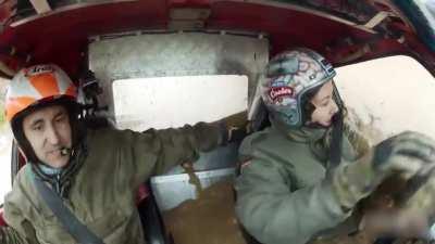 Woman driving or diving