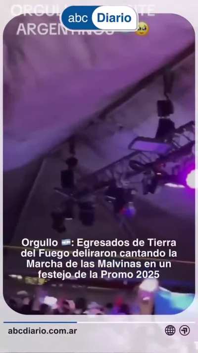 Egresados de Tierra del Fuego cantando la Marcha de las Malvinas en los festejos de su Promo 🇦🇷