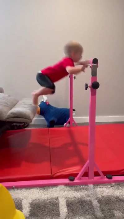 He's gonna be a future gymnast for sure