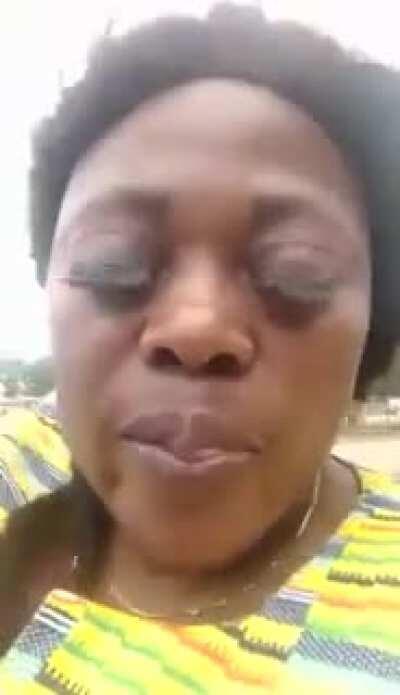 Riding the okada. Her eyelash glue is strong as hell.