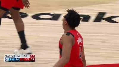 [Highlight] An on point Pascal pass leads to a Barnes bucket, Melton answers with the long three to close the first quarter!