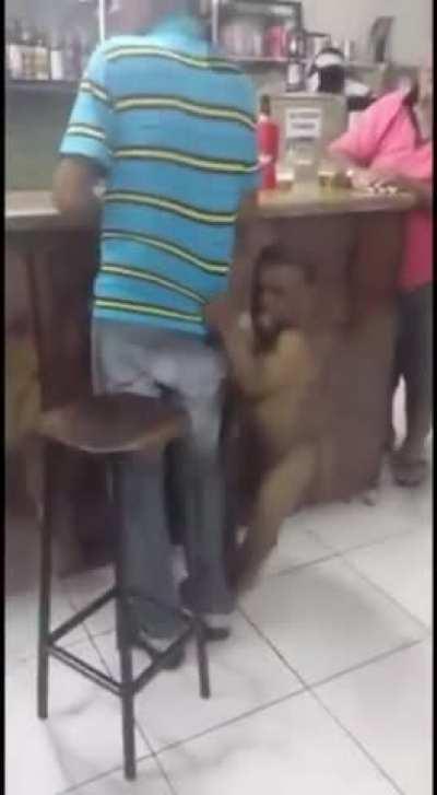 Just sitting at the bar minding his own business, when all of a sudden...