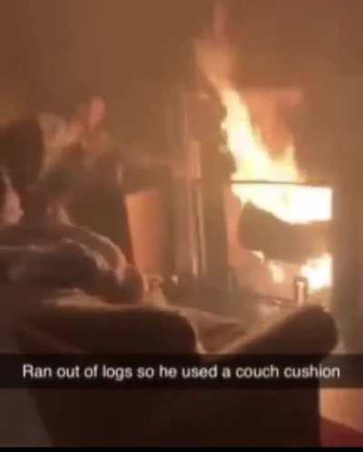No logs? Use a cushion instead!
