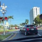 Passing a red stop at a rail road crossing