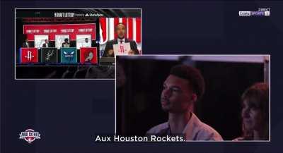 [Highlight] Victor Wembanyama seems very happy that the Houston Rockets dropped to the fourth pick
