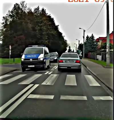 Car almost hit pedestrian 