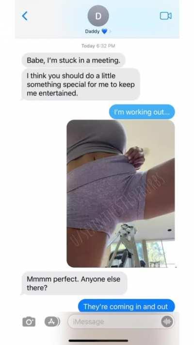 Had to stop in between sets to tease Hubby [f]