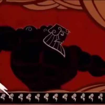 Zeus hurls his thunderbolt