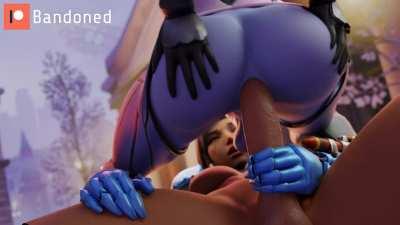 Widowmaker riding Pharah (Bandoned, @random_tide) [Overwatch]