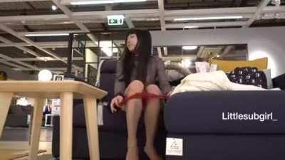 Flashing my tits and fucking my ass in public [OC]