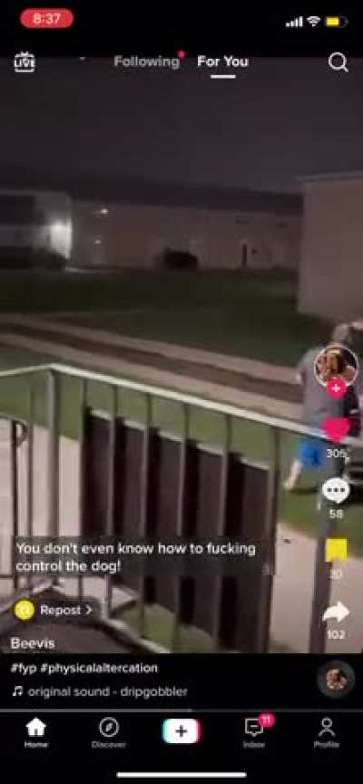 Neighbor charges other guys girlfriend during dispute.. unfortunately for dude, their boyfriend is retired MMA / pro-wrestler Tank Abbott.