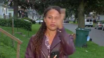 Reporter gets harassed seconds from live coverage
