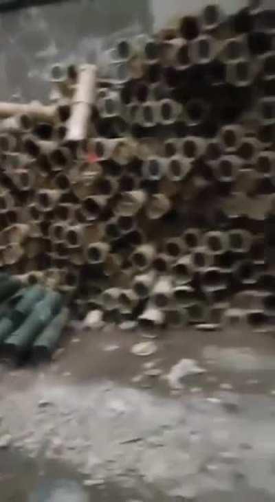 Used tubes from powder charges for American howitzers M777, only in one small area of the front.