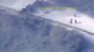 Video allegedly showing the drone strike of the vehicle of Jalal Harutyunyan, former Artsakh Minister of Defence, who was reported to have been wounded around the same time and has since been released from hospital