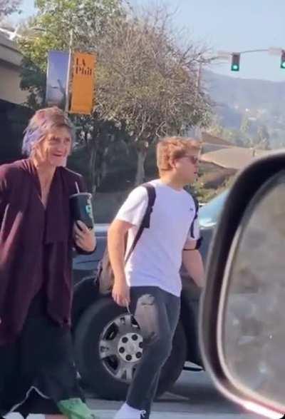 You can say his neck broke the fall.