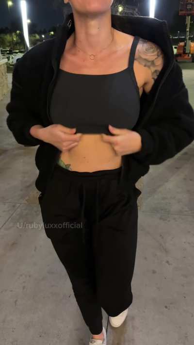 I love showing my tits off in public