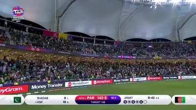 Asif Ali hits 4 sixes in an over to win the game for Pakistan against Afghanistan at the Men's T20 World Cup.